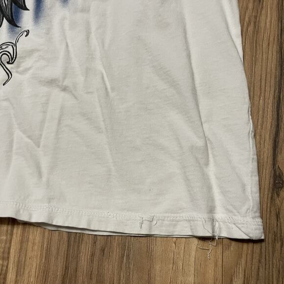 Affliction Signature Georges St Rush White T-Shirt Y2K Distressed Men 2XL STAINS - Picture 6 of 16